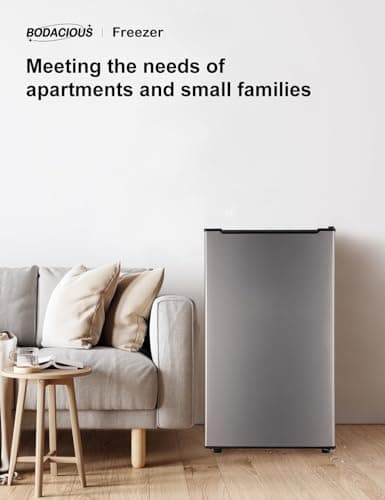 Upright Freezer, 3.2 Cu Ft Mini Small Freezer for 1-2 People, Portable Compact Freezer with 3 Plastic Baffles, 4D Cooling & 40dB Ultra-Quiet, Fast Freeze (-13°F) - Silver 8