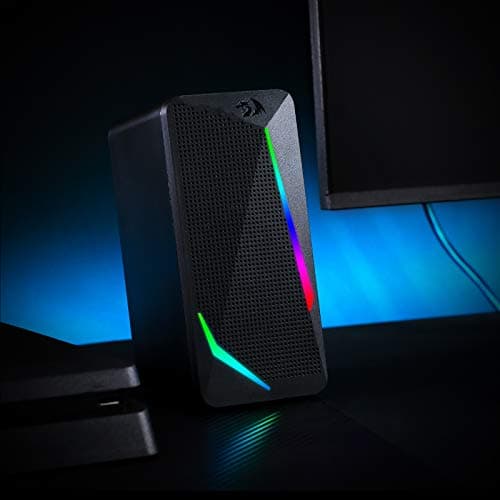 Redragon GS510 RGB Desktop Speakers, 2.0 Channel PC Computer Speaker with 4 Colorful LED Backlight Modes, Enhanced Bass and Easy-Access Volume Control, USB Powered w/ 3.5mm Cable 8