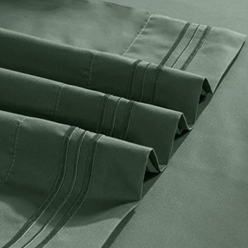 Aormenzy Microfiber Pillow Cases - Standard Size Set of 2-1800 Thread Count Ultra Soft Green Pillowcases - Wrinkle Resistant Pillow Covers with Envelope Closure - 20" x 26" 5