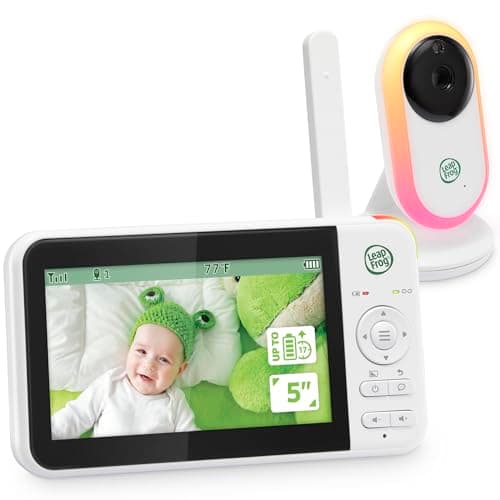LeapFrog LF2415 Baby Monitor, 5” IPS LCD Screen, 1000ft Range, Night Vision, Soothing Lullabies, NightLight, 2-Way Audio, Temperature Sensor, SecureTransmission No WiFi