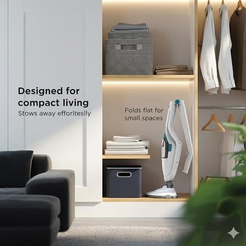 BLACK+DECKER 2-in-1 Steam Mop and Handheld Steam Cleaner, 1500W Electric Floor Steamer with 180° Swivel Steering, Fast 30s Heat-Up, Compact Foldable Storage, 13 Accessories for Tile & Hardwood Floors 8