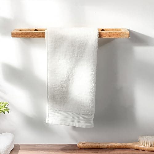 Towel Racks for Bathroom Wall Mounted,Wooden Bathroom Towel Holder,Heavy Duty Towel Bar Enhance Your Modern Bathroom Decor 4