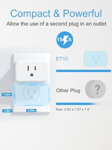 EIGHTREE Smart Plug 15A, Smart Plugs That Compatible with Alexa & Google Home & SmartThings, No Hub Required, WiFi Outlet with Remote Control, Timer & Schedule, 2.4GHz WiFi Only, 4 Packs 6