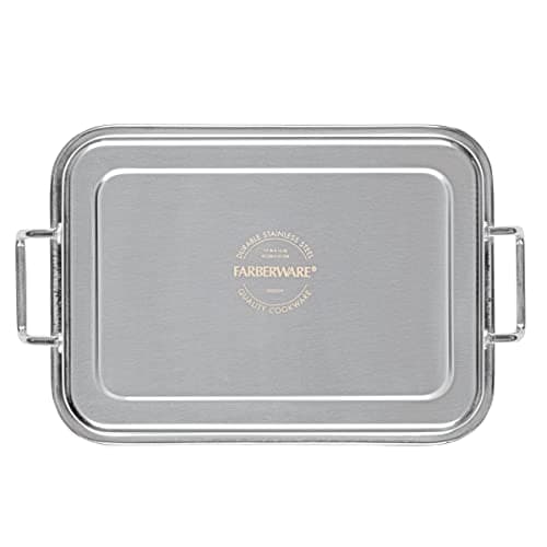 Farberware Classic Traditions Stainless Steel Roaster/Roasting Pan with Rack, 17 Inch x 12.25 Inch 8