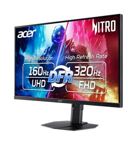 Acer Nitro 27” 4K UHD 3840 x 2160 Gaming IPS MiniLED Monitor | AMD FreeSync Premium | 160Hz Refresh Rate to FHD 320Hz (DFR) | Up to 0.5ms | 1 x Display Port 1.4 & 2 x HDMI 2.1 Ports | XV275K V3biipprx 10