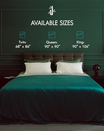 Kaisa Cooling Comforter King, Organic Breathable Down Comforterfor Summer, Lightweight Silky Smooth Duvet Insert with Corner Tabs, 90x106 Inches Green Grey 6