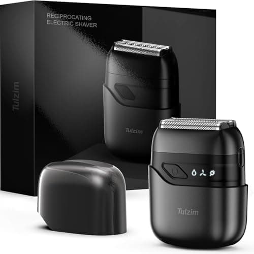 Electric Foil Shavers for Men, Mini Electric Razor, Compact Face Shaver, IPX7 Waterproof Wet Dry Cordless Razor, LED Display, USB-C Fast Rechargeable