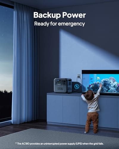 BLUETTI Portable Power Station AC180, 1152Wh LiFePO4 Battery Backup w/ 2 1800W (2700W peak) AC Outlets, 0-80% in 45Min, Solar Generator for Camping, Off-grid, Power Outage 6