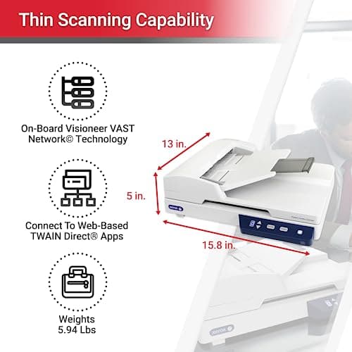 Visioneer Xerox Duplex Combo Flatbed Scanner with Automatic Document Feeder 5