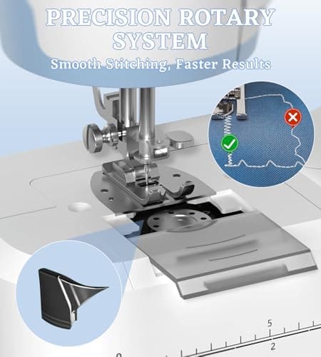 SEDNEE Sewing Machine for Beginners with 16 Built-in Stitches, Small Sewing Machine with Accessory Kit, 2-Speed, Foot Pedal & Storage Drawer, Portable Full-Feature Design for Home DIY (Blue) 5