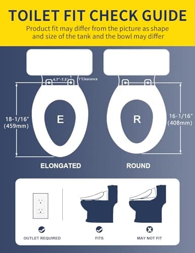 Aquonderful Bidet Toilet Seat, Smart Unlimited Warm Water, Electronic Heated Toilet Seat with Remote Control, Turbo Wash, Dryer, Rear and Front Wash, Slow Closes, Night Light, White 225 (Elongated) 5