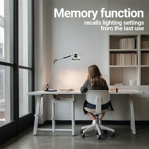 OTUS LED Desk Lamp for Home Office, Gesture On Off and Touch Control, Tall Architect Swing Arm Desk Light, 1500 Lux Eye Care Dimmable, 12 Levels, 3 Color Temps, Weighted Metal Base 8
