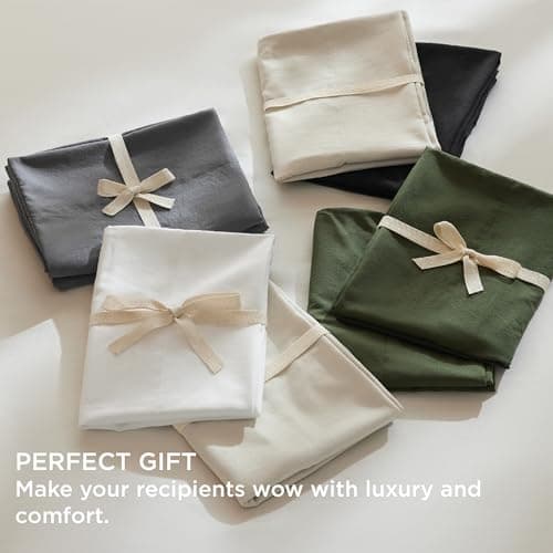 Bedsure Pillow Cases Standard Size Set of 4 - Linen Pillowcase 4 Pack,Super Soft and Cozy Prewashed Pillowcases,Hotel Quality,Pillow Covers with Envelop Closure,20x26 Inches 5