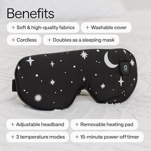 Heated Eye Mask – Warm Compress for Dry Eyes & Stye Eye Treatment – Weighted Heating Sleep Mask for Dark Circles and Puffiness, Migraine Relief Heat Steam Patches Products for Sleeping 9