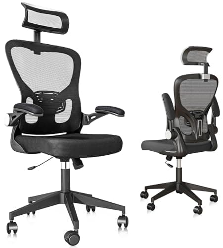 yoyomax Ergonomic Office Chair, High Back GamingChair for Big and Tall People, Adjustable Headrest/Armrests Reclining Comfy Home OfficeChair Lumbar Support Breathable Mesh ComputerChair-Black