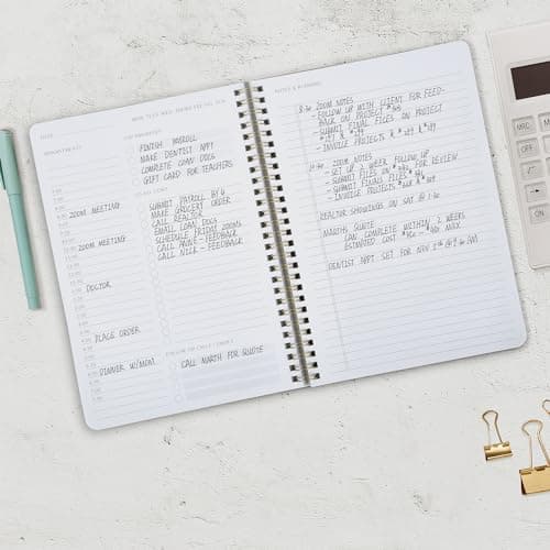 Beautiful Daily Planner And Notebook With Hourly Schedule - Aesthetic Spiral To do List Notepad to Easily Organize Your Work Tasks And Appointments - The Perfect Office Supplies For Women 7