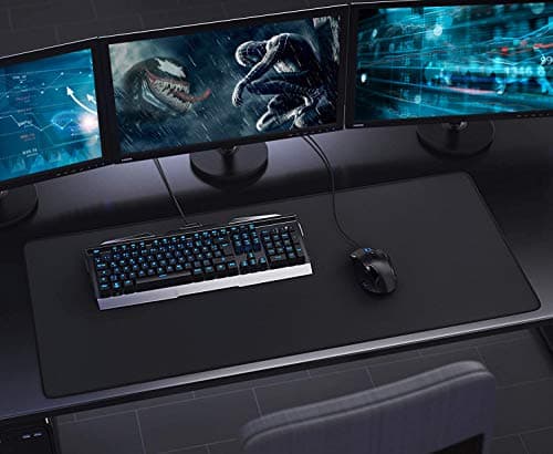 Large Extended Gaming Mouse Pad with Stitched Edges, (31.5X15.7In) Durable Non-Slip Natural Rubber Base, Waterproof Computer Keyboard Pad Mat for Esports Pros/Gamer/Desktop/Office/Home-Black 7