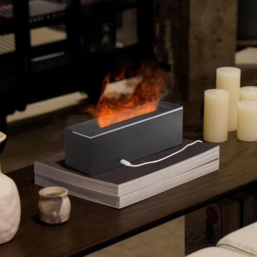 Fireplace Diffuser,Fire Diffuser,Fireplace Humidifier,Fireplace Humidifier Diffuser,7 Colours Wall Mini Fireplace Aromatherapy Humidifier Diffuser with Remote Timer and Auto Off (Black) 6