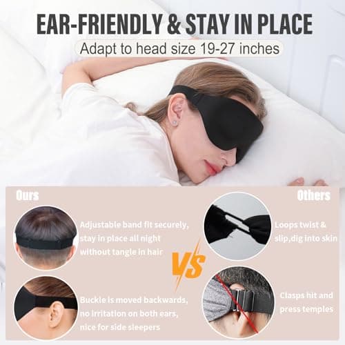 YIVIEW Sleep Mask for Side Sleeper, Complete Light Blocking 3D Sleeping Eye Mask, Soft Breathable Eye Cover for Women Men, Relaxing Zero Pressure Night Blindfold 6