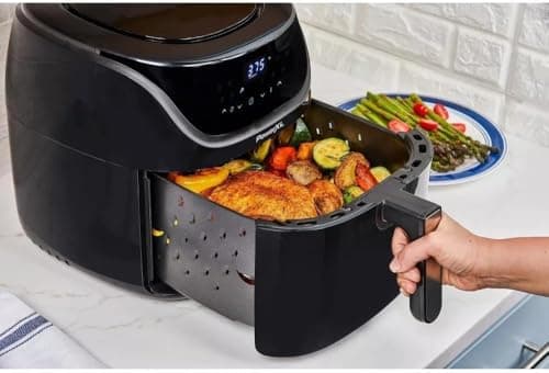 Power-XL Vortex Pro Air Fryer 8 Quart, 1700W, Nonstick Coating, Dishwasher-Safe, Built-in Food Dehydrator, Automatic ShutOff, LED Touchscreen, 10 Presets, XL Kitchen Appliances.. 8