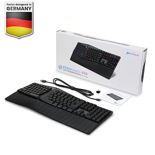 Perixx PERIBOARD-835BL Wireless Ergonomic Mechanical Keyboard - RGB Backlit - Low-Profile Blue Clicky Switches - Multi-Device Connection - Compatible with Windows and Mac OS X - US English 8