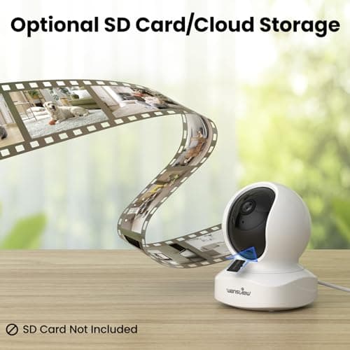 wansview Security Camera, IP Camera, WiFi Home Indoor Camera for Baby/Pet/Nanny, 2 Way Audio Night Vision, Compatible with Alexa, with TF Card Slot and Cloud, Q5 (White, 5MP) 6