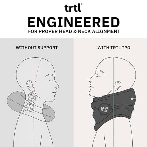 trtl Pillow - Scientifically Proven, Super Soft Neck Support Travel Pillow for Airplanes - Lightweight and Machine Washable - Ergonomic Design for Traveling on Flights, Cars, and Trains - Grey 8