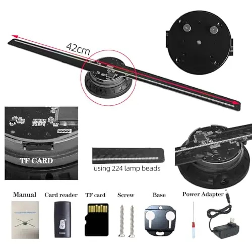 3D Hologram LED Fan Projector, 3D Hologram Led Fan Projector Halloween, 3d Hologram Led Fan Projector Christmas Tree, 3D Hologram Fan, Vivid Colors, Convenient Controls for Festivals Events 7