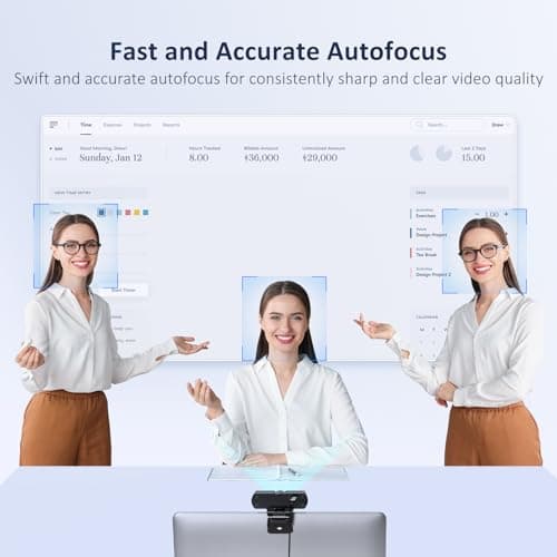 NexiGo HelloCam Pro, Webcam with Windows Hello, 1080P 60FPS Autofocus, True Privacy, Automatic Electronic Shutter, Computer Camera, Microphone, Facial Enhancement, HD USB Web Cam 6