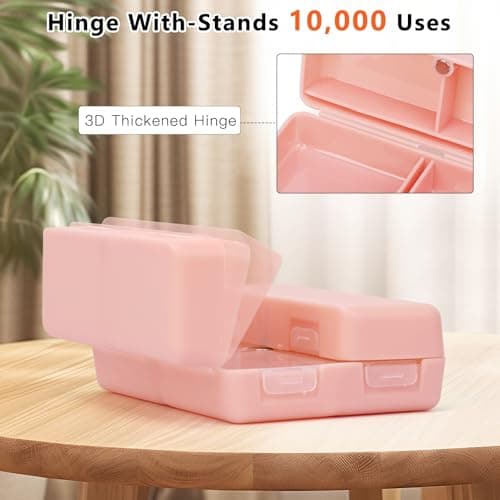 FYY Daily Pill Organizer, 7 Compartments Portable Pill Case Travel Pill Organizer,[Folding Design] Pill Box for Purse Pocket to Hold Vitamins,Cod Liver Oil,Supplements and Medication-Pink 6