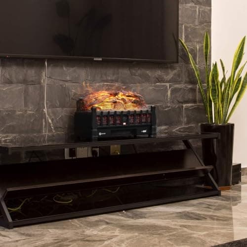 VIVOHOME 20 Inch Electric Fireplace Logs with Realistic Quartz Ember Bed, Log Heater Insert for Existing Fireplace, Overheating Protection, Timer, Remote Control, Black 6