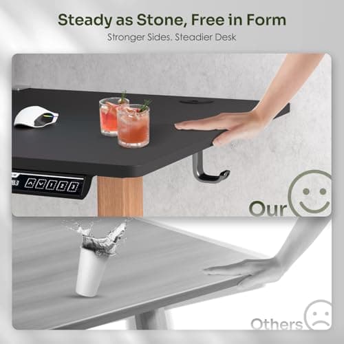 Monomi Electric Standing Desk, 55x24 Inches Height Adjustable Sit Stand up Desk, Large Ergonomic Home Office Desk with Memory Preset Controller,Two-Piece Desktop, Black 9