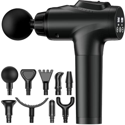 APHERMA Massage Gun, Muscle Massage Gun for Athletes Handheld Electric Deep Tissue Back Massager, Percussion Massage Device for Pain Relief with 30 Speed Levels 9 Heads Black