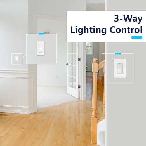 LIDER Dimmer Paddle Switch for Dimmable 300W LED/CFL Lights, 1-Pole or 3-Way, 120 V, Modern Upgrade, UL Listed, Wall Plate Included, White 3