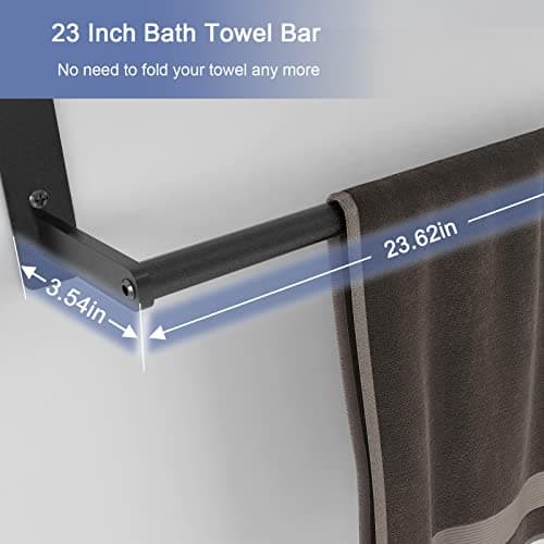 Hotel Towel Racks for Bathroom Wall Mounted, BETHOM 24 Inch Towel Shelf for Bathroom, 3-Tier Bathroom Towel Rack with Tower Bars, Matte Black 6