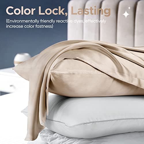 100% Pure Mulberry Silk Pillowcase for Hair and Skin - Allergen Resistant Dual Sides,600 Thread Count Silk Bed Pillow Cases with Hidden Zipper,1pc,Standard Size,Taupe 7