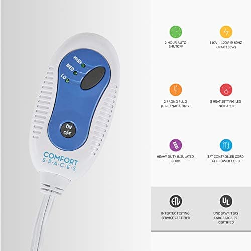 Comfort Spaces Plush to Sherpa Electric Blanket Shawl Shoulder, Neck Wrap with Matching Sock Set, Giftable Ultra Soft, Warm, Snuggle Fleece-Reversible Heated Poncho Throw, 50" W x 64" L, Tan Plaid 5