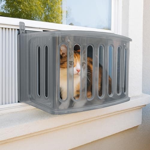 VistaGato Window Catio & Perch – Fits 26-32" Vertical Windows, Premium Indoor Cat Window Box, All-Weather Comfort, Easy Clean, Portable Indoor-Outdoor Cat Enclosure, 2-Year Protection, Made in USA