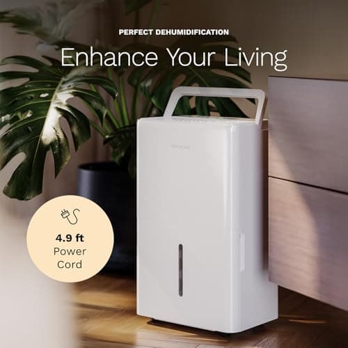 hOmeLabs Dehumidifier - Advanced Humidity & Moisture Control, Quiet, Efficient, Auto Shut-off, Ideal for Home, Basement, Office - 3,500 Sq Ft Wi-Fi (25 Pint MAX 64 Pint at 95°F, 90% RH) 7