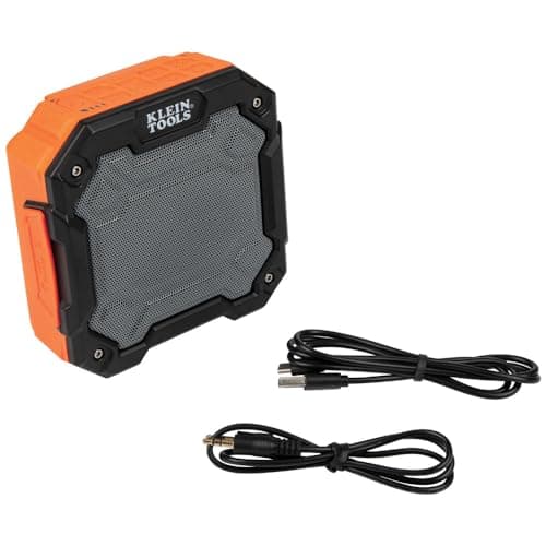 Klein Tools AEPJS3 Bluetooth Jobsite Speaker With Magnet and Hook, 20-Hr Run Time, Charge Via USB A or C, Pair Multiple Speakers via Broadcast, Hands Free Capable 8