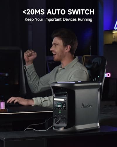 AMPACE Portable Power Station Andes 1500, Full Charge in 55 Min, 1462Wh LiFePO4 Battery, 2400W (Peak 3600W) Solar Generator for Home Backup, Power Outages, Camping & RVs(Solar Panel Optional) 6