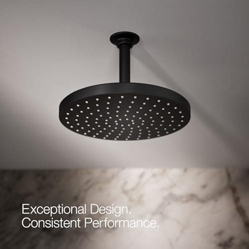 KOHLER 76465-G-BL Awaken® 10" Rain Shower Head, Single-Function Rainhead, Easy to Clean Surface, 1.75 GPM, Matte Black 8