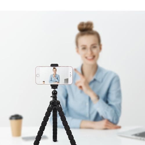 Phone Mini Tripod, Ruittos Premium Flexible Mobile Phone Tripod Stand Compatible with iPhone Samsung Go Pro, Small Digital Camera, Black 9