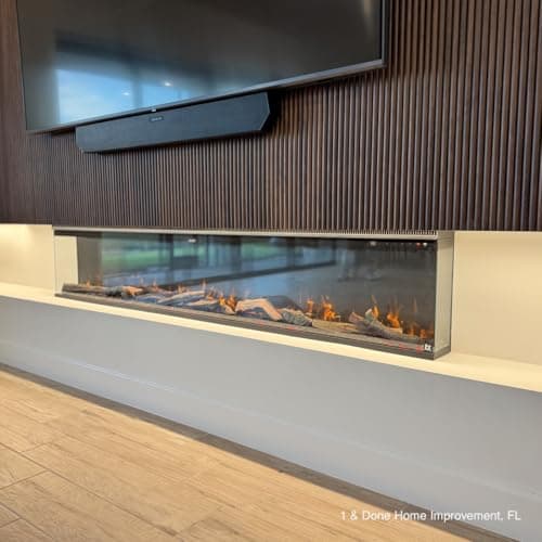 Touchstone Sideline Infinity Pro 3-Sided Smart 72" WiFi-Enabled Electric Fireplace - 80051 - Built-in - 6 Realistic Flame Colors- 13-Color Down Lighting- Crackle Sound- 1,500W Heater 5