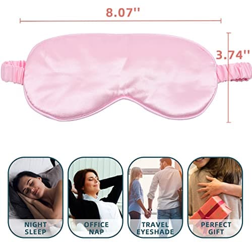 LERSVICVIL Sleep Mask 4 Pack Silk Eye Cover Soft Satin Blindfold Elastic Strap Night Eyeshade Travel Nap for Women Men 5