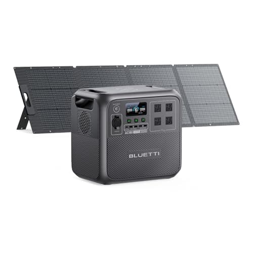 BLUETTI AC180 Solar Generator with 200W Solar Panel (Ships Separately), 1152Wh Portable Power Station w/ 4 1800W (2700W Surge) AC Outlets, LFP Power for Outdoor Camping, Trip, Power Outage