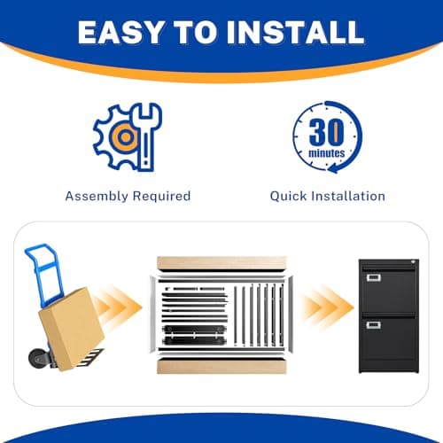 BYNSOE 2 Drawer File Cabinet with Lock Metal Vertical Filing Storage Cabinet Office Home Steel Vertical File Cabinets for A4 Legal/Letter Size Narrow File Cabinet Locked,Assembly Required 7