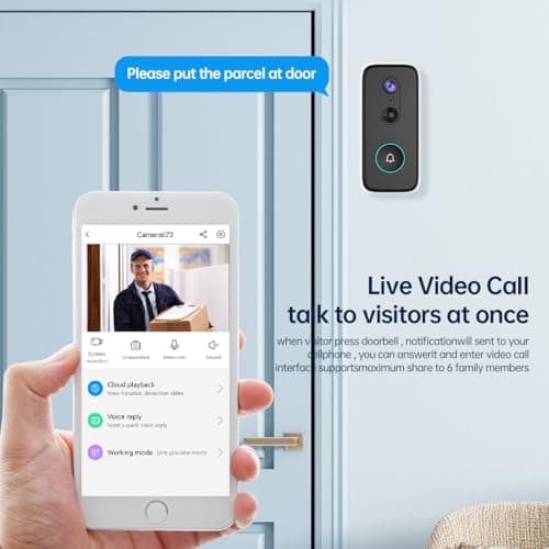 JOOAN Wireless 2K Video Doorbell Camera Human detection Rechargeable Cloud Storage(Lifetime Free Cloud), 2.4G WiFi Smart Doorbell for Indoor Outdoor 2 Way Audio Motion Detection Sound Alert Anti-Theft 5
