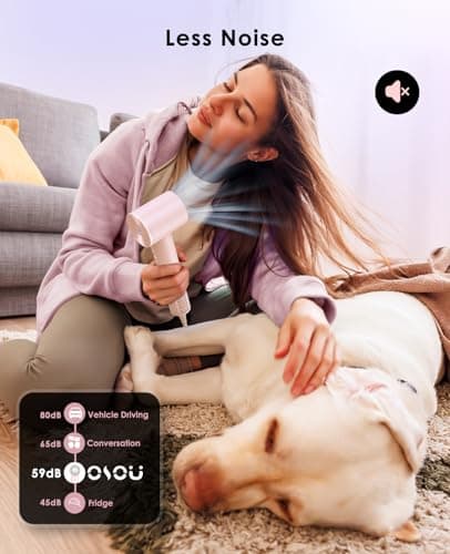 OSOU Hair Dryer, Negative Ionic Hair Dryers, High-Speed Blow Dryer with 110, 000 RPM Brushless Motor, Fast Drying Lightweight Travel Hairdryer, Low Noise Home Hair Dryer with Smooth Nozzle 6
