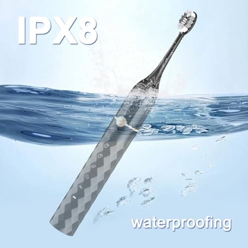 Seapeoa Electric Toothbrush Set, Equipped with 10 Brush Heads and Travel case, IPX8 Waterproof, 2-Minute Timer, 42000 high-Frequency Vibrations, 5 Modes, The First Choice for Gift Giving 6